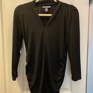 V neck dressy black top